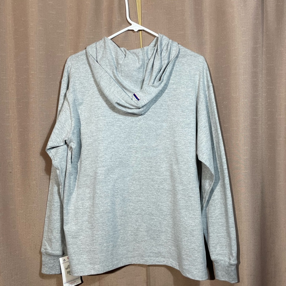 NWT Champion Women Large Heather Gray Hoodie with Logo - Picture 2 of 8
